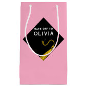 Personalisiert rosa Abschluss Mittlere Geschenktas Kleine Geschenktüte (Vorderseite)