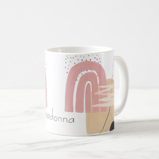 Personalisiert rosa Abstrakte Formen Tasse (VorderseiteRechts)