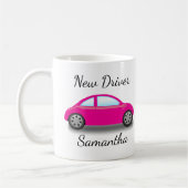 Personalisiert-rosa-Auto-Neuer Führerschein Kaffeetasse (Links)