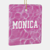 Personalisiert rosa Baden oder Tauchen Foto Keramikornament (Rechts)