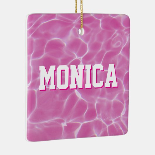 Personalisiert rosa Baden oder Tauchen Foto Keramikornament (Rechts)