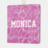Personalisiert rosa Baden oder Tauchen Foto Keramikornament (Links)
