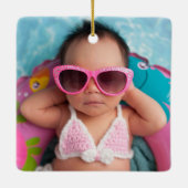 Personalisiert rosa Baden oder Tauchen Foto Keramikornament (Rückseite)