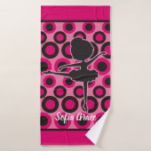 Personalisiert rosa Ballerina Kid's Bath Handtuch Badehandtuch (Badehandtuch)