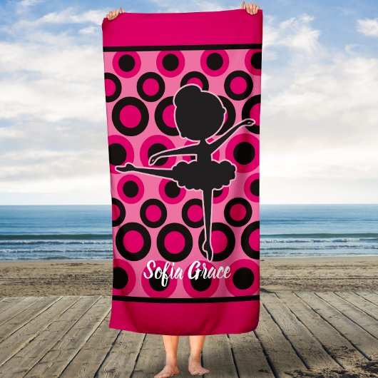Personalisiert rosa Ballerina Kid's Bath Handtuch Badehandtuch