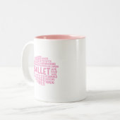 Personalisiert-rosa-Ballet-Typrografie-Tasse Zweifarbige Tasse (Vorderseite Links)