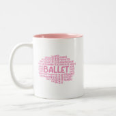 Personalisiert-rosa-Ballet-Typrografie-Tasse Zweifarbige Tasse (Links)