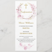 Personalisiert-rosa-Bestätigung der Gebetskarte Menükarte (Vorderseite)