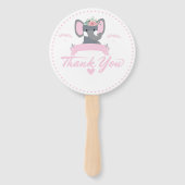 Personalisiert rosa Blumendusche niedlich Elephant Fächer (Rückseite)