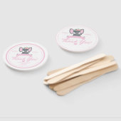 Personalisiert rosa Blumendusche niedlich Elephant Fächer (Non-assembled)