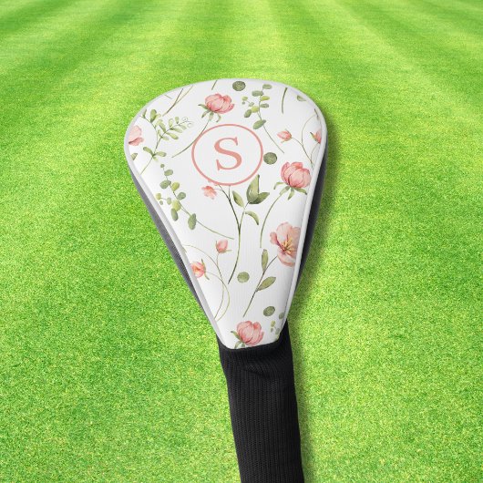 Personalisiert rosa Blumenfarbe Golf Headcover