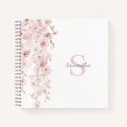 Personalisiert rosa Blumenfarbe Notizblock (Vorderseite)