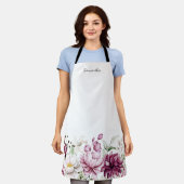 Personalisiert rosa Blumenfarbe Schürze (Getragen)