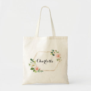 personalisiert rosa Blumenkäse Bag Bridesmaid Tragetasche