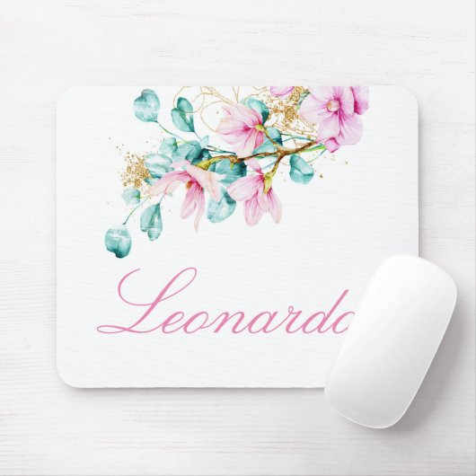 Personalisiert rosa Blumenmousine Mousepad (Mit Mouse)