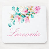 Personalisiert rosa Blumenmousine Mousepad (Vorne)