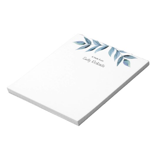 Personalisiert rosa Blumenmuster gemustert Notepad Notizblock (Rotiert)