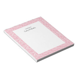 Personalisiert rosa Blumenmuster gemustert Notepad Notizblock