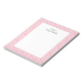 Personalisiert rosa Blumenmuster gemustert Notepad Notizblock (Rotiert)