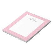 Personalisiert rosa Blumenmuster gemustert Notepad Notizblock (Rotiert)