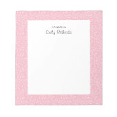 Personalisiert rosa Blumenmuster gemustert Notepad Notizblock (Vorderseite)