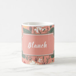 Personalisiert rosa Blumenmuster Kaffeemaschine Ta Kaffeetasse