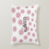 Personalisiert rosa Blumenmuster Rundkissen Dekokissen (Vorderseite(Vertikal))