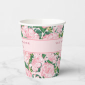 Personalisiert rosa Blumensommer Party Pappbecher (Links)