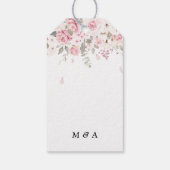 Personalisiert rosa Blumenstrauß Geschenkanhänger (Rückseite)
