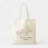 Personalisiert rosa Blumenstrauß Tasche (Rückseite)