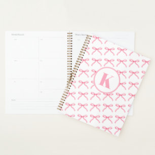 Personalisiert rosa Bogen Coquette Mit Monogramm P Planer