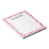 Personalisiert rosa Bögen Notepad für Mädchen Notizblock (angewinkelt)