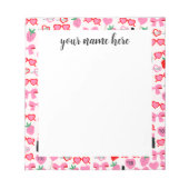 Personalisiert rosa Bögen Notepad für Mädchen Notizblock (Vorderseite)