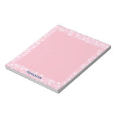 Personalisiert rosa Bokeh-Rahmen Notizblock (Rotiert)
