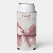 Personalisiert rosa Bow kann kälter werden - Niedl Selters Dosenkühler (Seltzer Vorderseite)