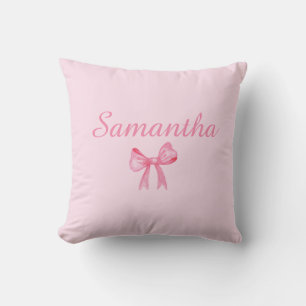 Personalisiert rosa Bow Krawatte Throw Kissen Indi