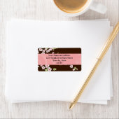 Personalisiert-rosa/braun-Hundsholz Adressaufkleber (Insitu)