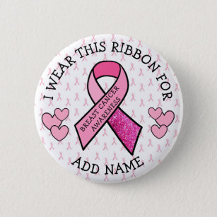 Personalisiert rosa Brustkrebs Button
