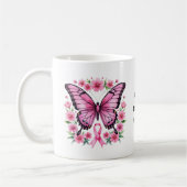 Personalisiert rosa Brustkrebs Kaffeetasse (Links)