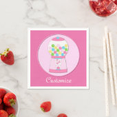Personalisiert rosa Bubblegum Maschine Napkins Serviette (Beispiel)
