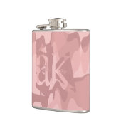 Personalisiert rosa Camouflage Electric Pattern Flachmann (Links)