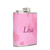 Personalisiert-rosa-Camouflage Flachmann (Rechts)