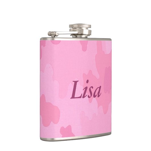 Personalisiert-rosa-Camouflage Flachmann (Rechts)