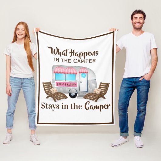 Personalisiert rosa Camper Blanket Fleecedecke (Beispiel)