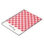Personalisiert rosa Checked Notes Notizblock (Linke Seite)