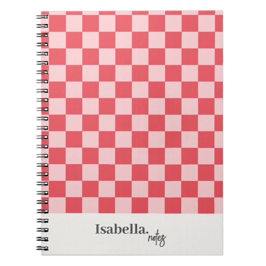 Personalisiert rosa Checked Notes Notizblock (Vorderseite)