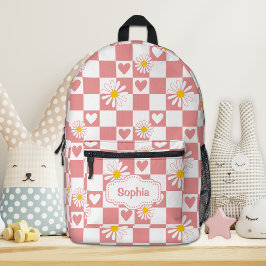 Personalisiert rosa Checker Bedruckter Rucksack