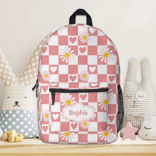 Personalisiert rosa Checker Bedruckter Rucksack
