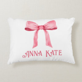 Personalisiert rosa Coquette Bow Accent Pillow Dekokissen