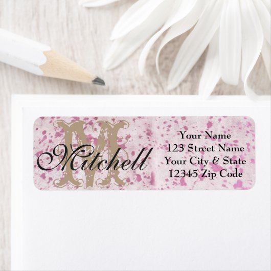 Personalisiert rosa Cowhid-Rücksendeadressen-Aufkl (Insitu)